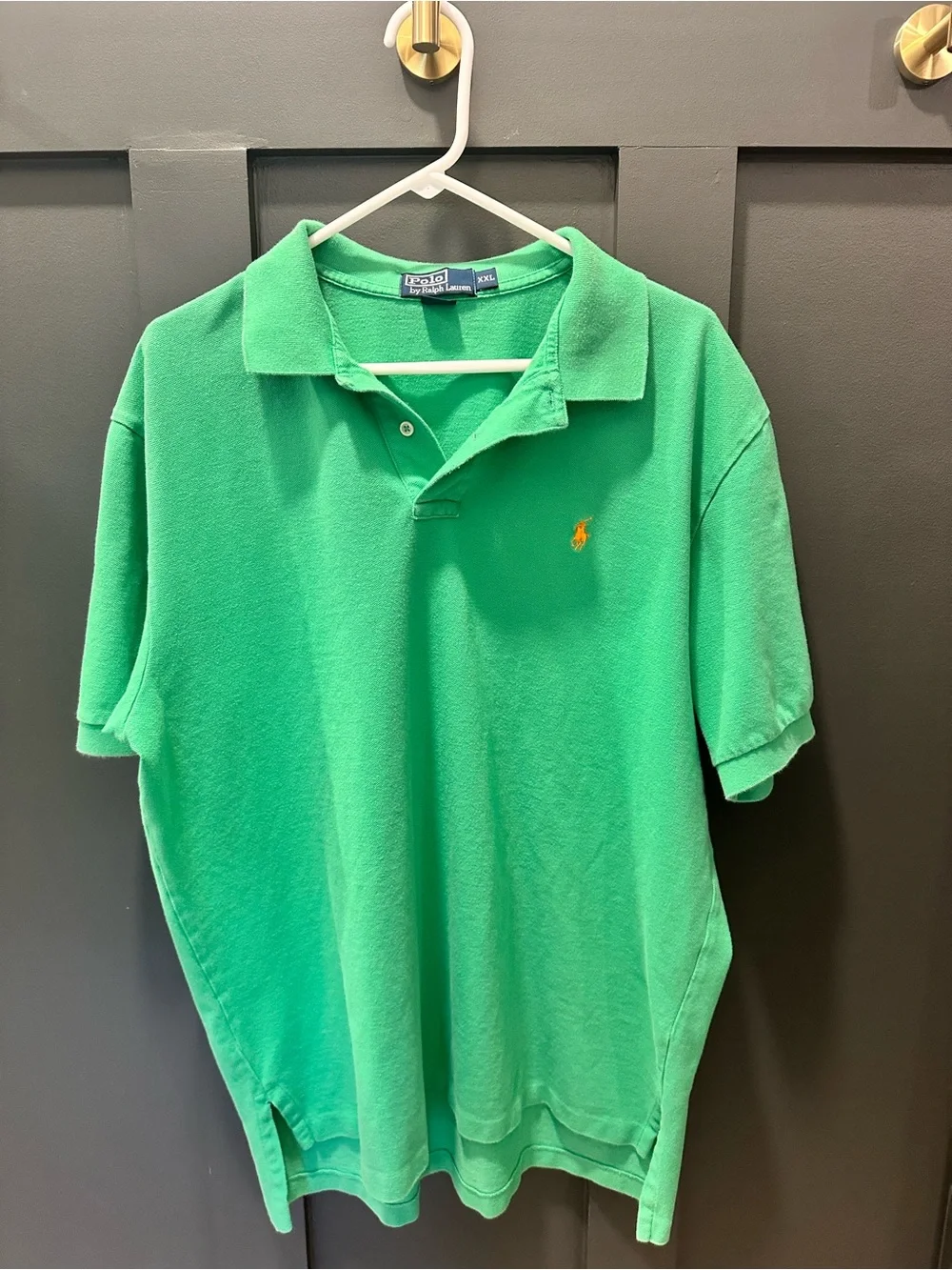 Ralph Lauren Green Pique Polo with Yellow Pony